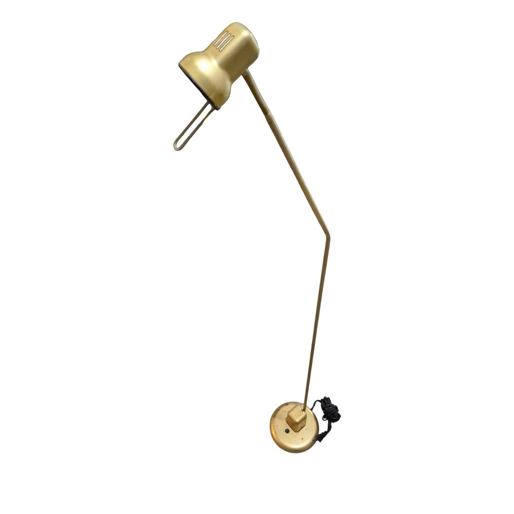 Ikea x Vrieland Gold Pharmacy Style Floor Lamp Reading Foot Switch 80's
